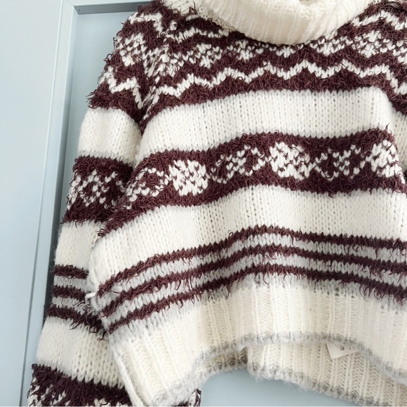 NWT Free People Check Me Out Pullover Sweater in Winter Fog Combo - Picture 6 of 7